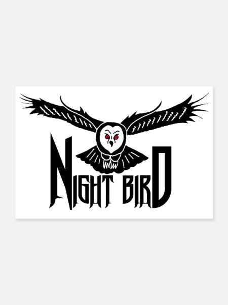 Schwarze Nachteule - Poster 30x20 cm - Weiß - Vorne