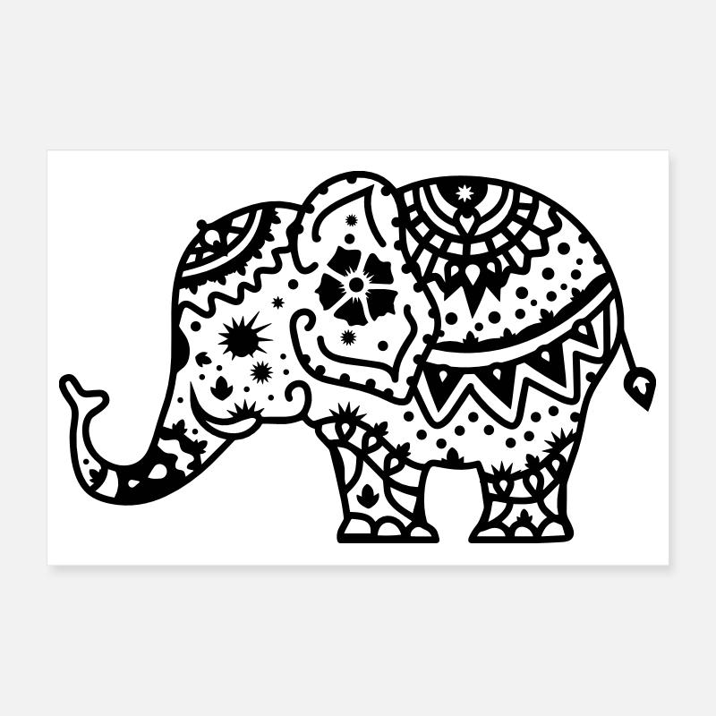 Decorated Indian elephant Poster 12" x 8" (30x20 cm)