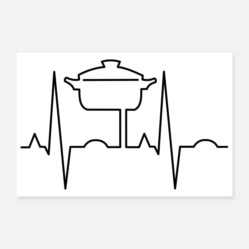 Battement de cœur avec pot Poster 30 x 20 cm