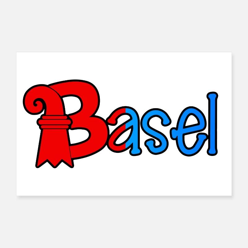 Basel RedBlue Rook Logo Poster 12" x 8" (30x20 cm)