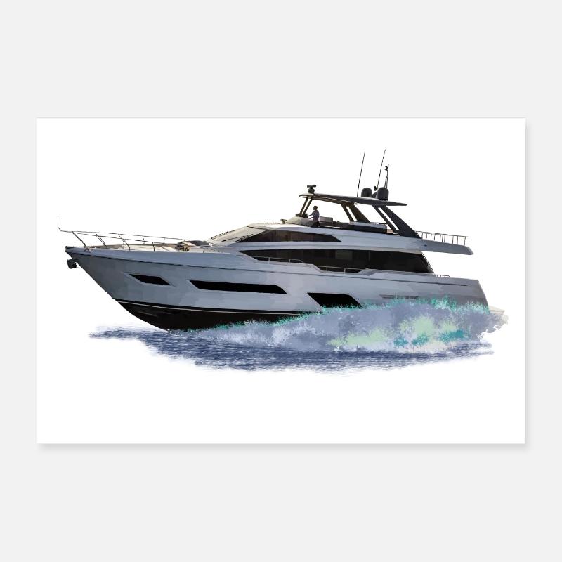 bateau à moteur Poster 30 x 20 cm