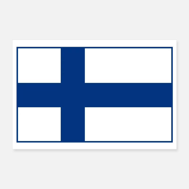 Drapeau de la Finlande Poster 30 x 20 cm