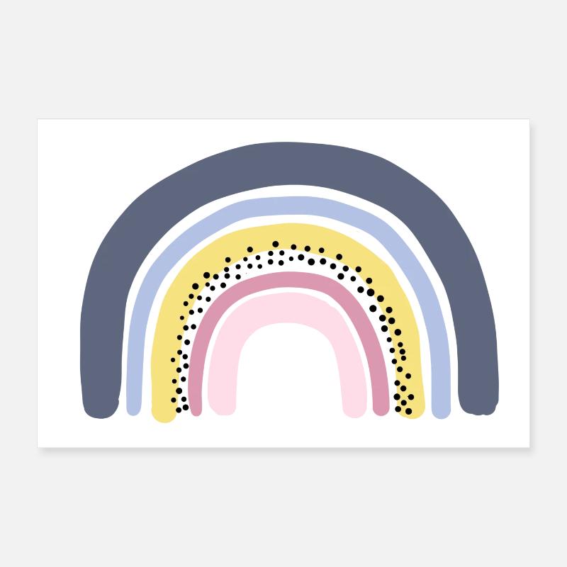 Regenbogen pastell - Poster 30x20 cm - Weiß