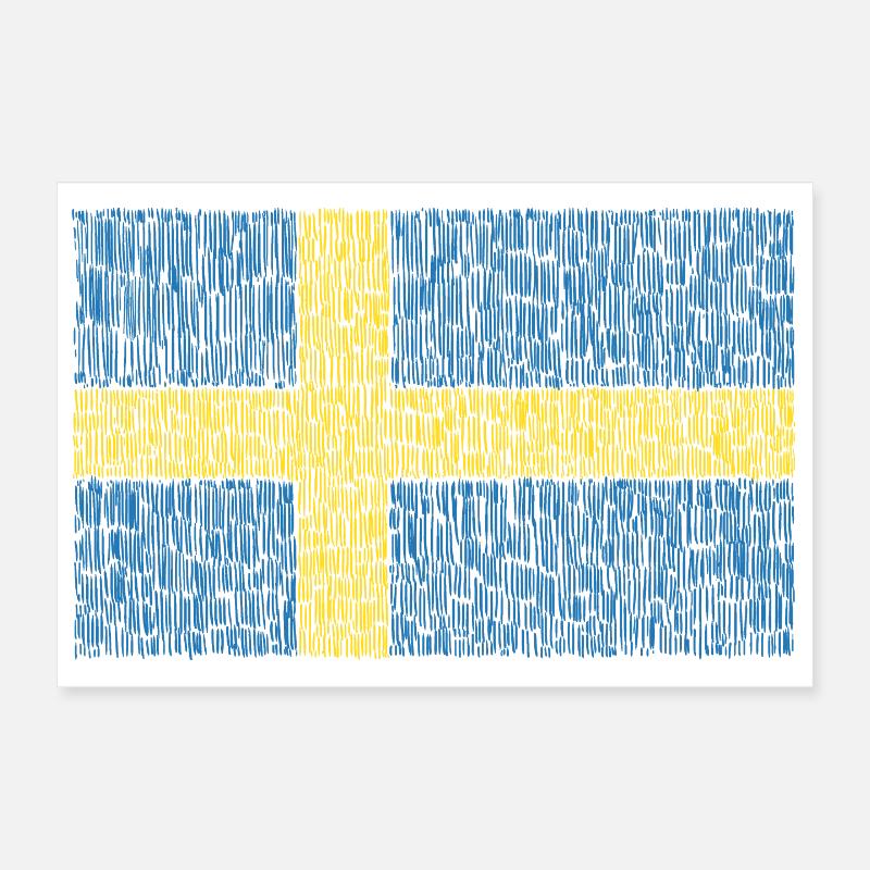 Drapeau de la Suède Poster 30 x 20 cm