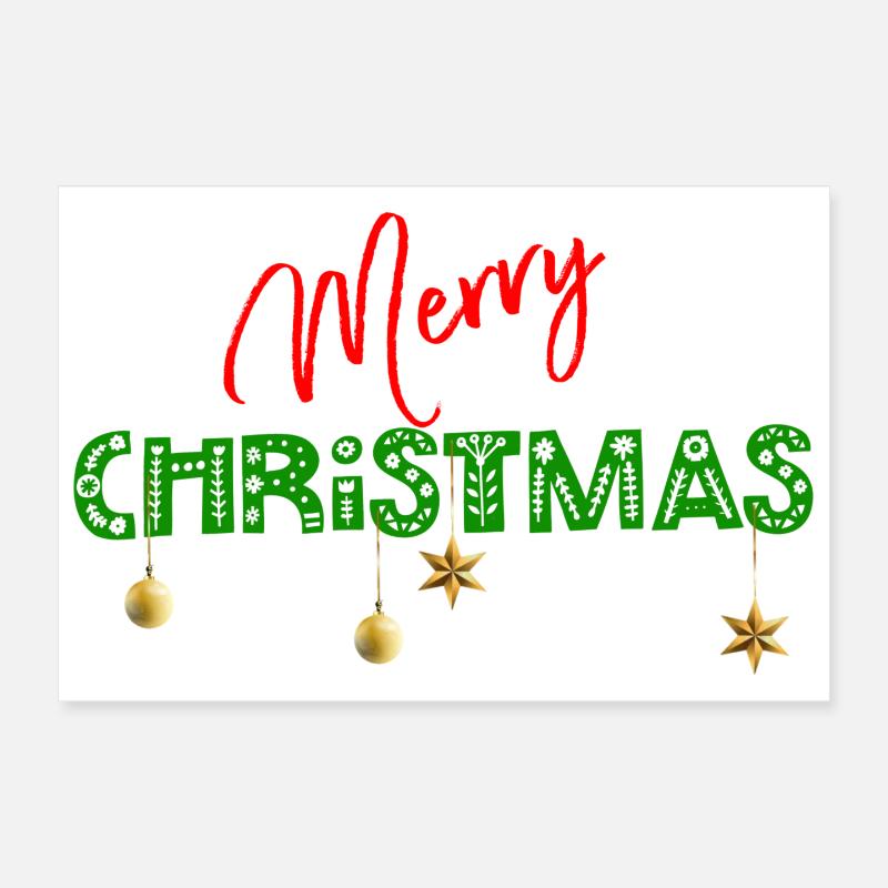 Joyeux Noël : Lettres vertes texturées Poster 30 x 20 cm