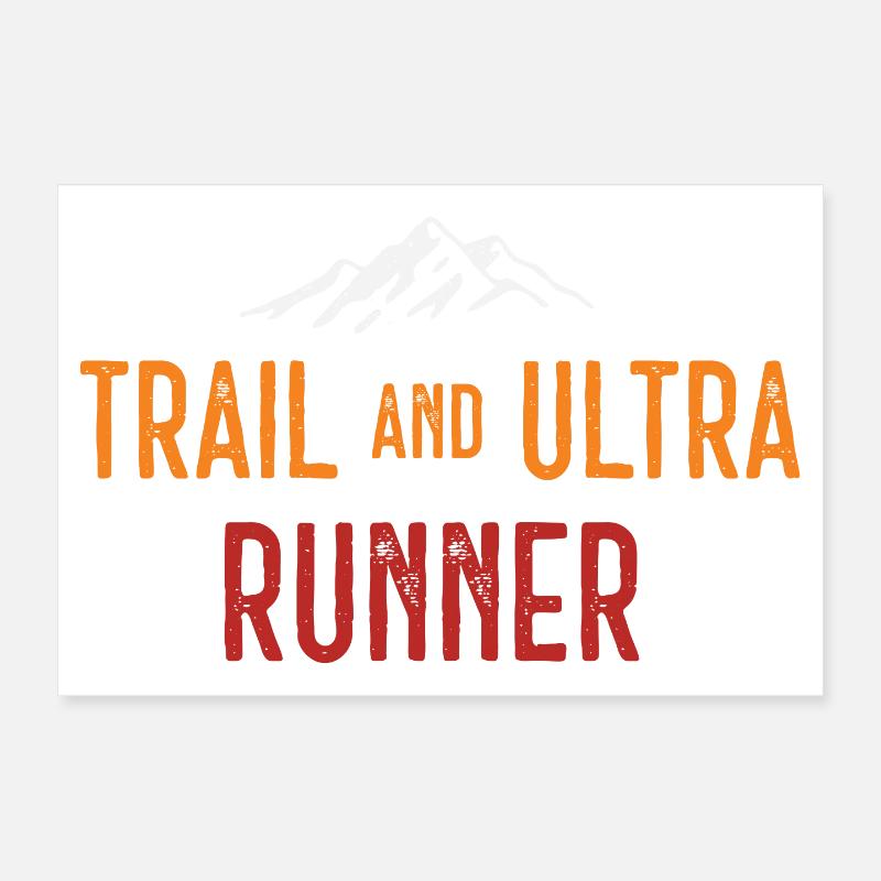 Trail and Ultra Runner - Poster 12" x 8" (30x20 cm) - white