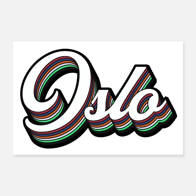 Oslo City - Motif typographique moderne Poster 30 x 20 cm