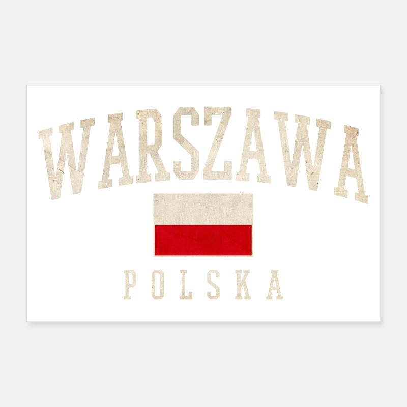 Varsovie Pologne Drapeau Style Poster 30 x 20 cm