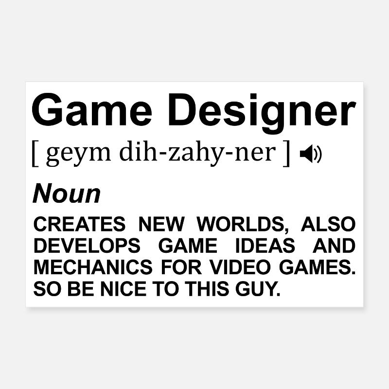Dictionnaire Game Designer Poster 30 x 20 cm