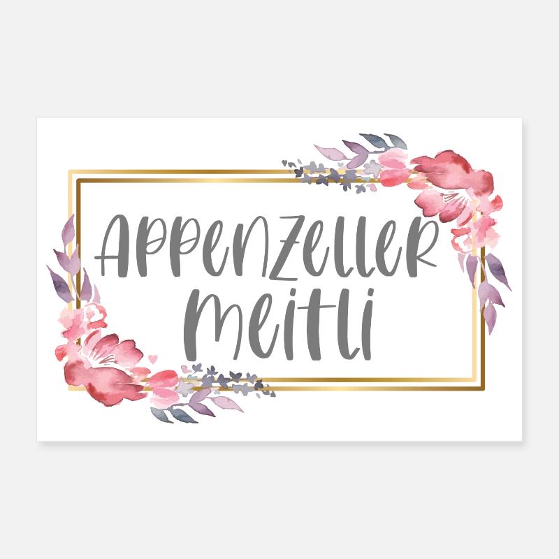 Schweiz Appenzell Mädchen Heimat Geschenk Poster 30x20 cm