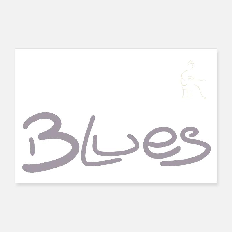 Blues guitariste Poster 30 x 20 cm