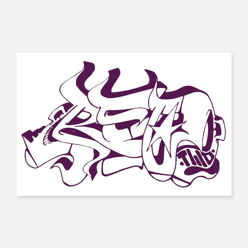 Abstract Graffiti Design Poster 12" x 8" (30x20 cm)
