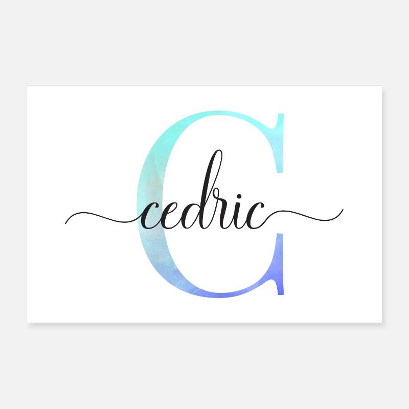 C| Monogramme | Nom | Cédric| Aquarelle Poster 30 x 20 cm