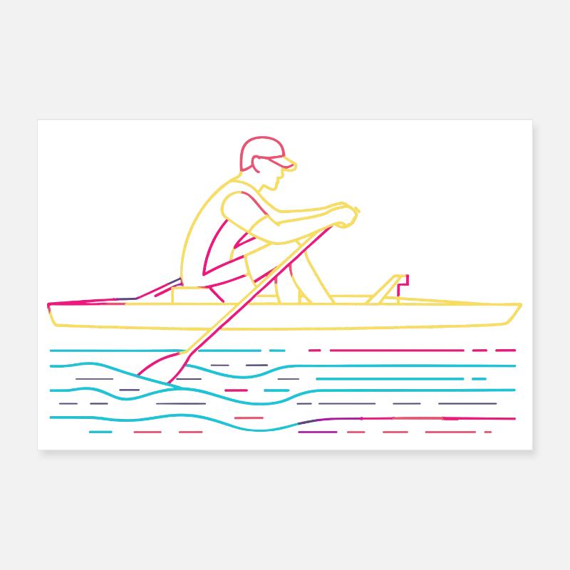 Rowing Steamwave Poster 12" x 8" (30x20 cm)