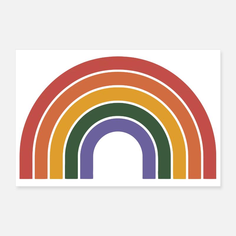 Imprimé arc arc-en-ciel rétro Poster 30 x 20 cm