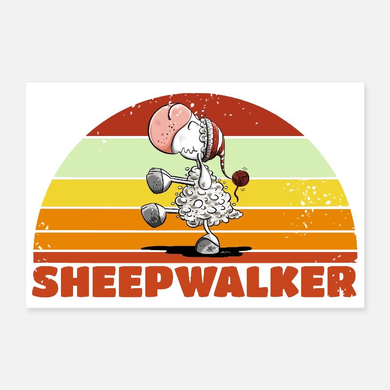 Søvngænger Søvngænger Får Ordspil Poster 30x20 cm