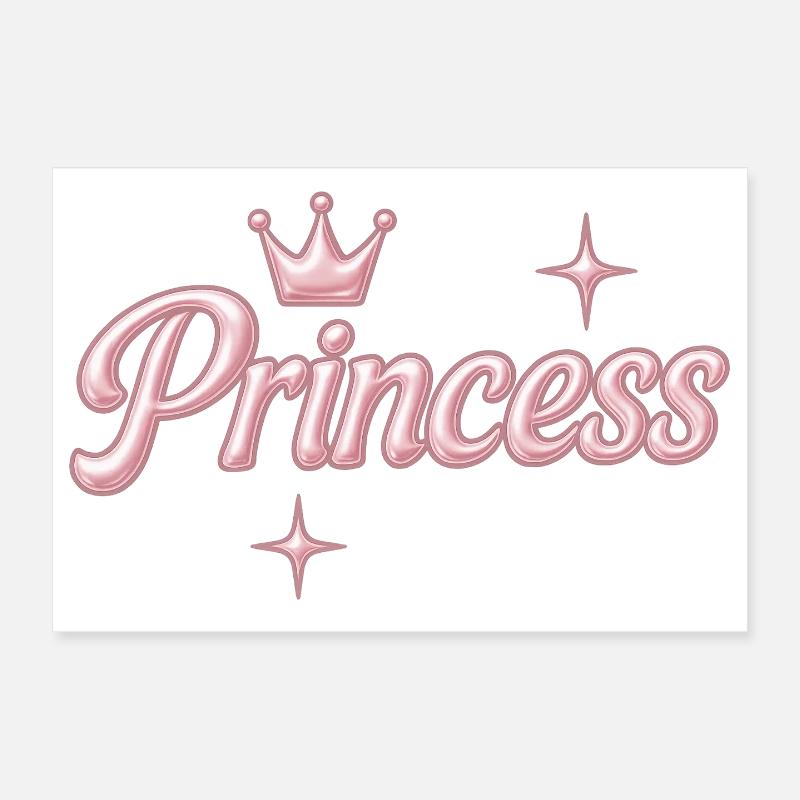 Prinzessin / Princess / Chrome Y2K Design Poster 12" x 8" (30x20 cm)