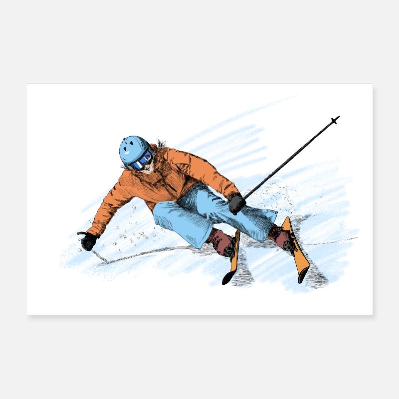 Abfahrt - Poster 30x20 cm - Weiß