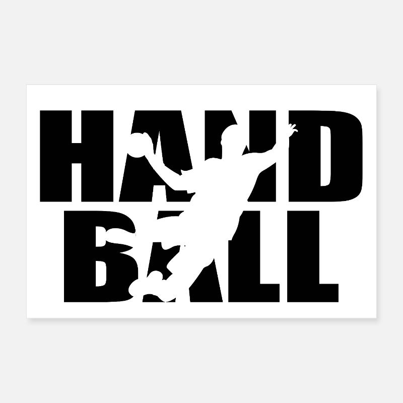 Klassisches Handball Design – Teamgeist & Power - Poster 30x20 cm - Weiß