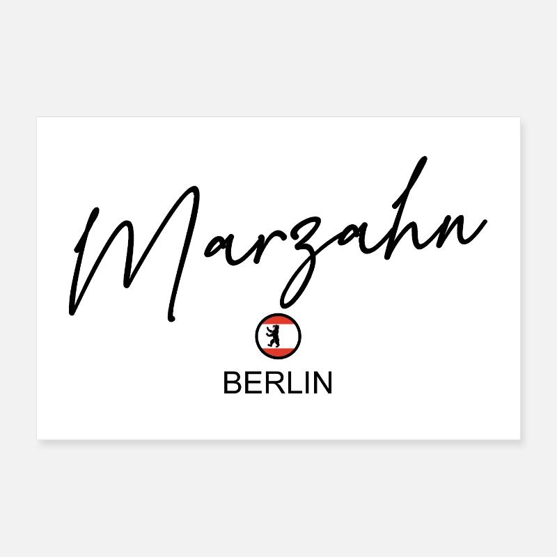 Marzahn - Berlin Flag - Berlin Bear - Berlineri Poster 12" x 8" (30x20 cm)