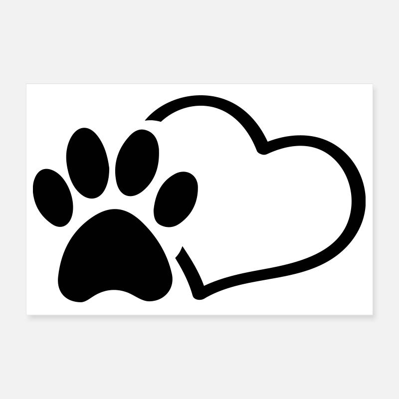 Pfote Herz Poster 30x20 cm