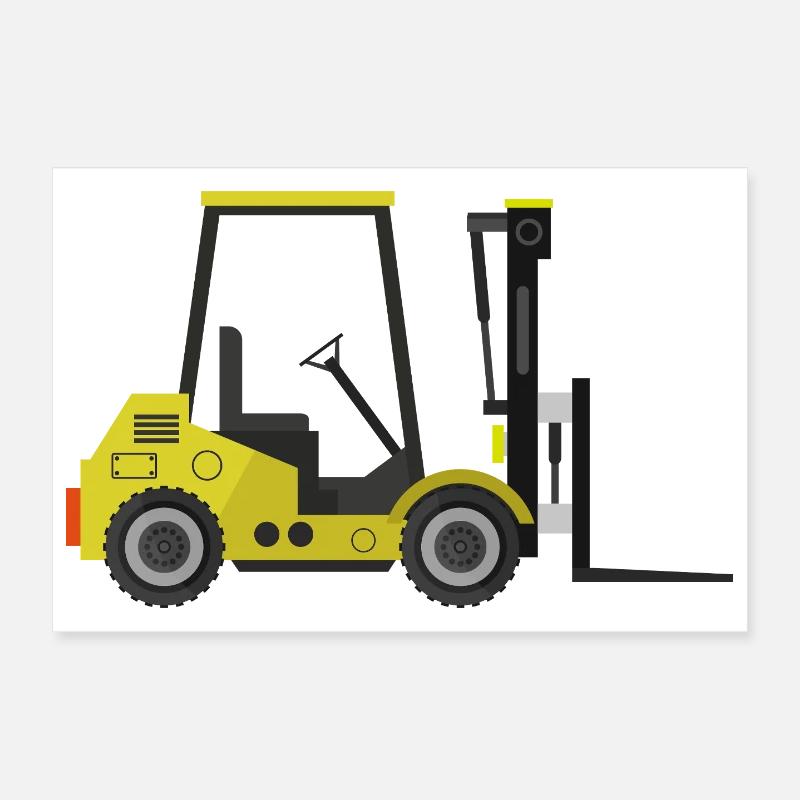 Forklift Poster 12" x 8" (30x20 cm)