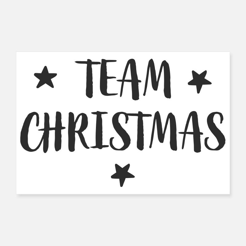 Lettrage de l’équipe de Noël avec étoiles Poster 30 x 20 cm