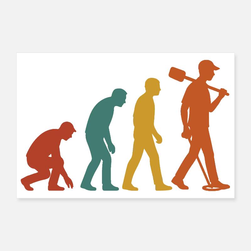 Évolution des passionnés de détection de métaux Poster 30 x 20 cm