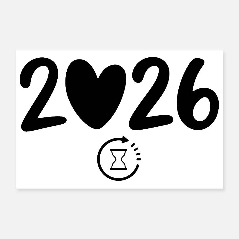 2026 Silvester Countdown mit Vorfreude auf Neujahr Poster 30x20 cm