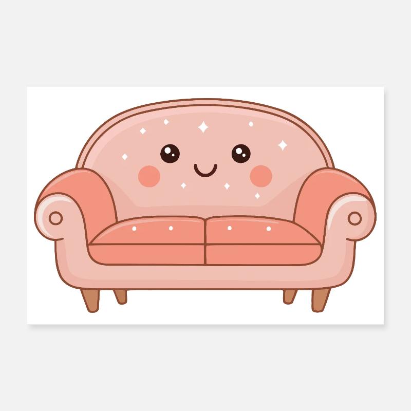 Canapé Chaleureux Étoilé Mignon Poster 30 x 20 cm