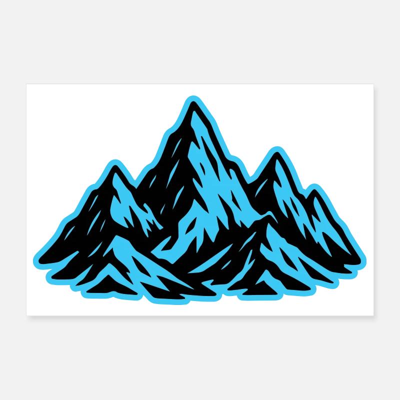 Icône du sommet des montagnes Poster 30 x 20 cm