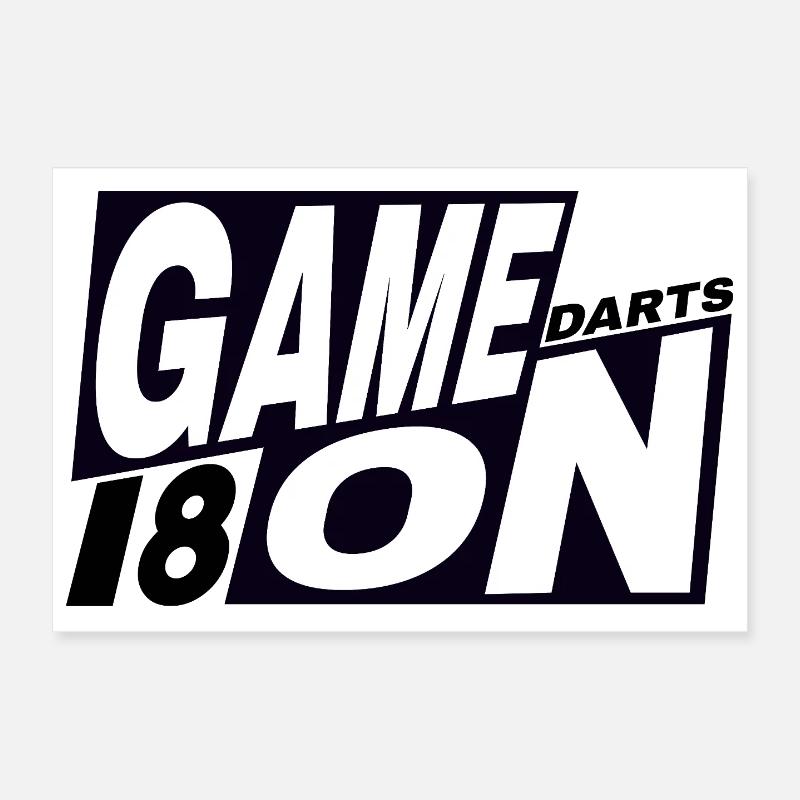 Dart,Darts,GAME_ON_180_Darts - Poster 30x20 cm - Weiß
