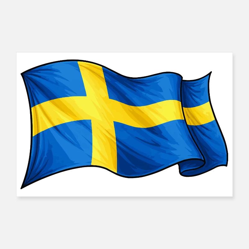 Drapeau de la Suède Poster 30 x 20 cm