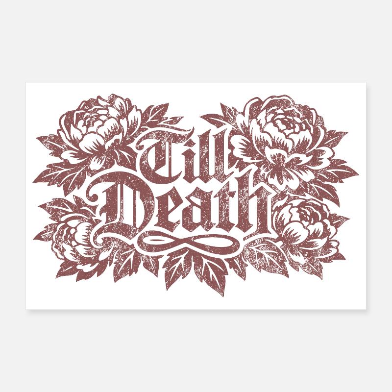 Jusqu’à la mort florale gothique | La Saint-Valentin Poster 30 x 20 cm