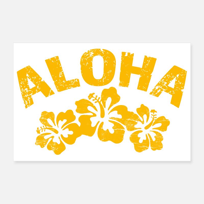 Imprimé tropical d’hibiscus Aloha Poster 30 x 20 cm