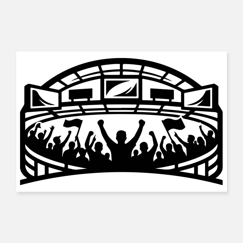 Stadium Fans Silhouette Poster 12" x 8" (30x20 cm)