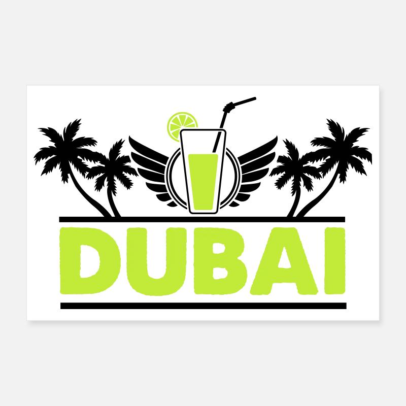 Dubai Limette Drink Neon Logo Poster 30x20 cm