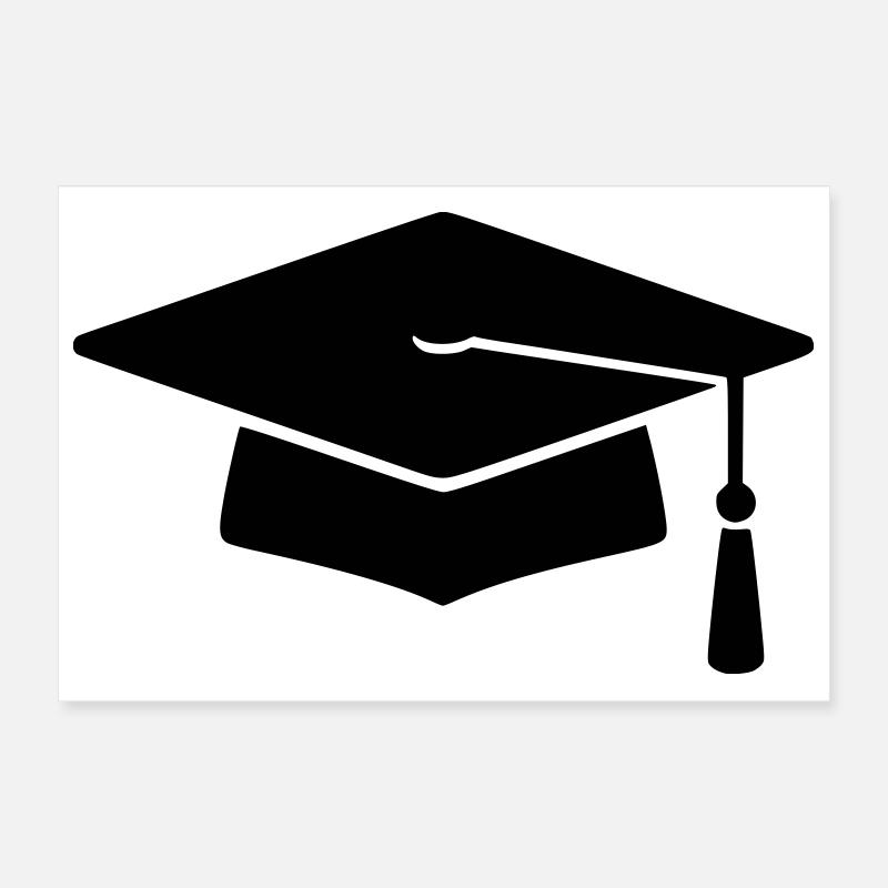 Doktorhut Abschluss Silhouette Poster 30x20 cm