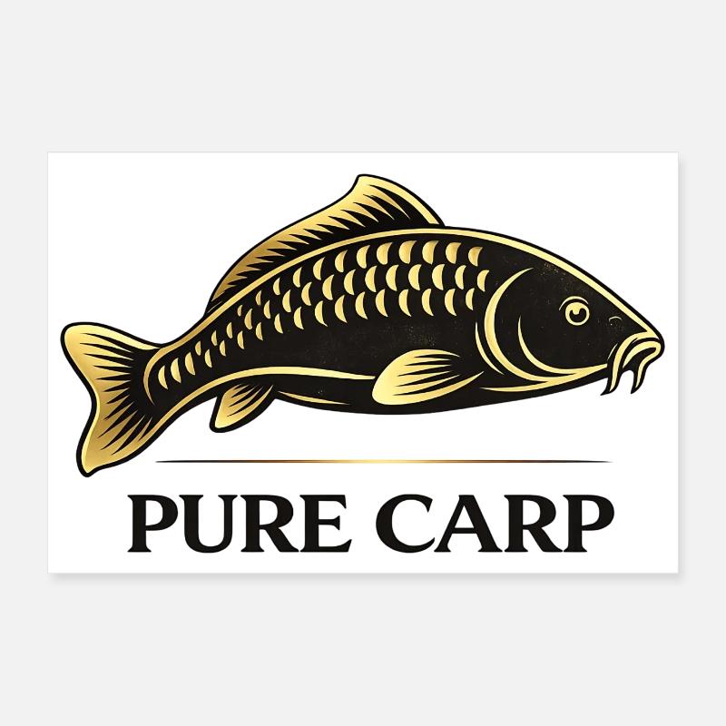 Pure Carp Minimal – Conception de pêche propre Poster 30 x 20 cm