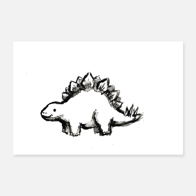 Friendly Stegosaurus Poster 12" x 8" (30x20 cm)