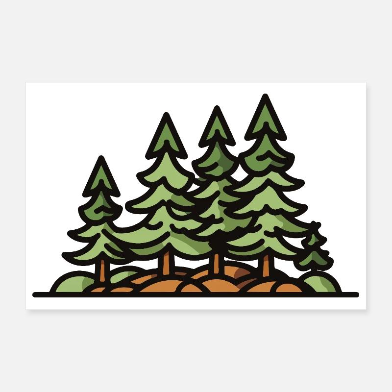 Forest Trees Poster 12" x 8" (30x20 cm)