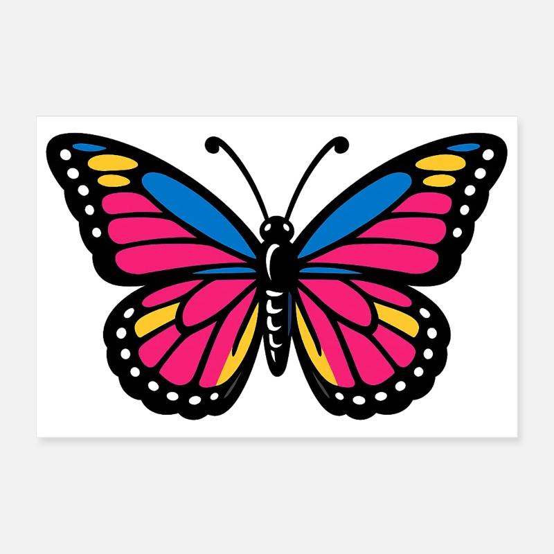 Papillon aux ailes colorées Poster 30 x 20 cm