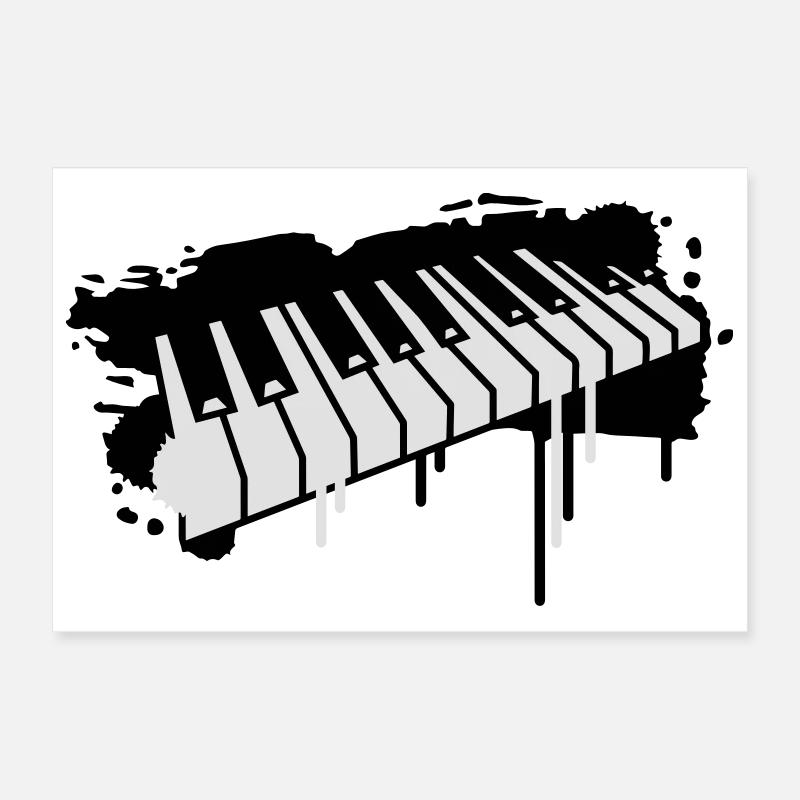 Klaviertasten Graffiti Poster 30x20 cm