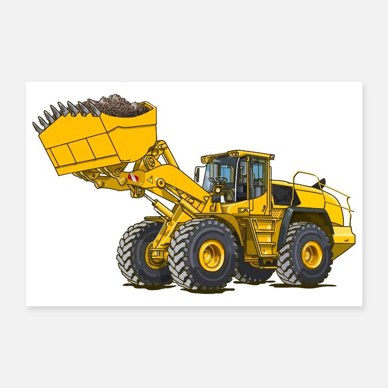 Radlader, Baumaschine Poster 30x20 cm
