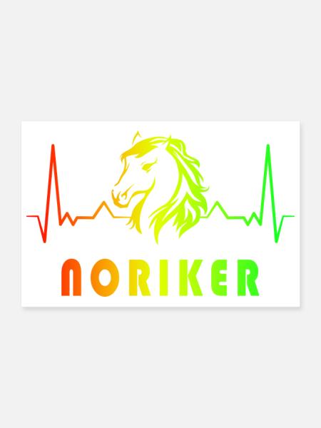 Noriker Horse Heartbeat Design - Poster 12" x 8" (30x20 cm) - white - Front
