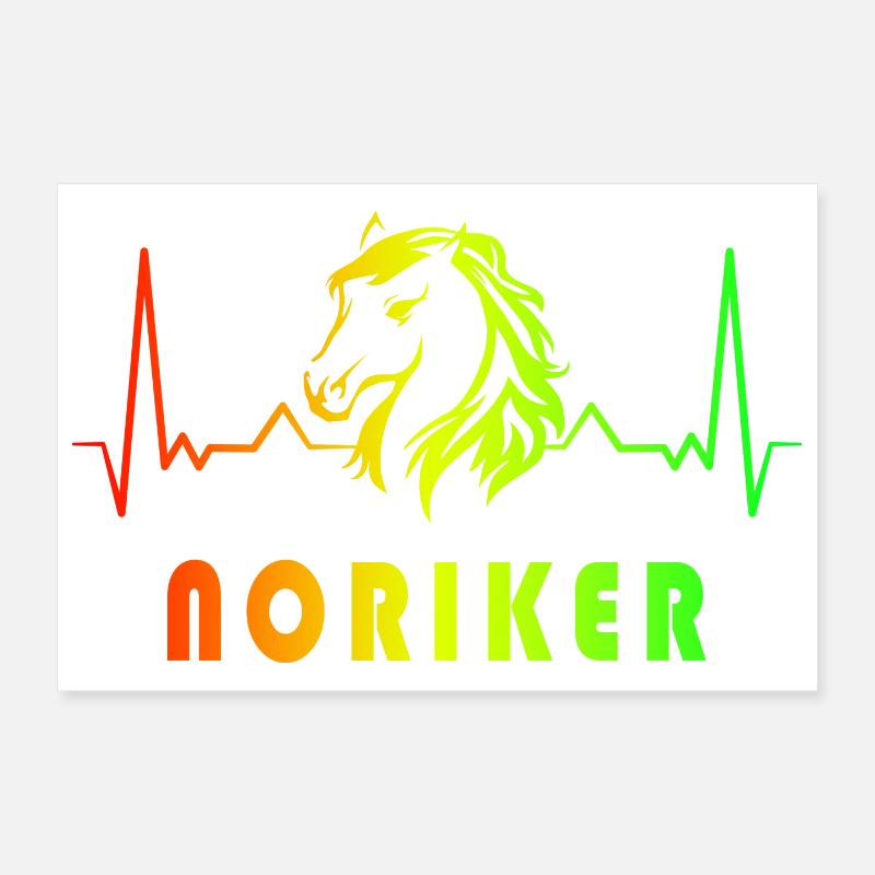 Noriker Horse Heartbeat Design Poster 12" x 8" (30x20 cm)