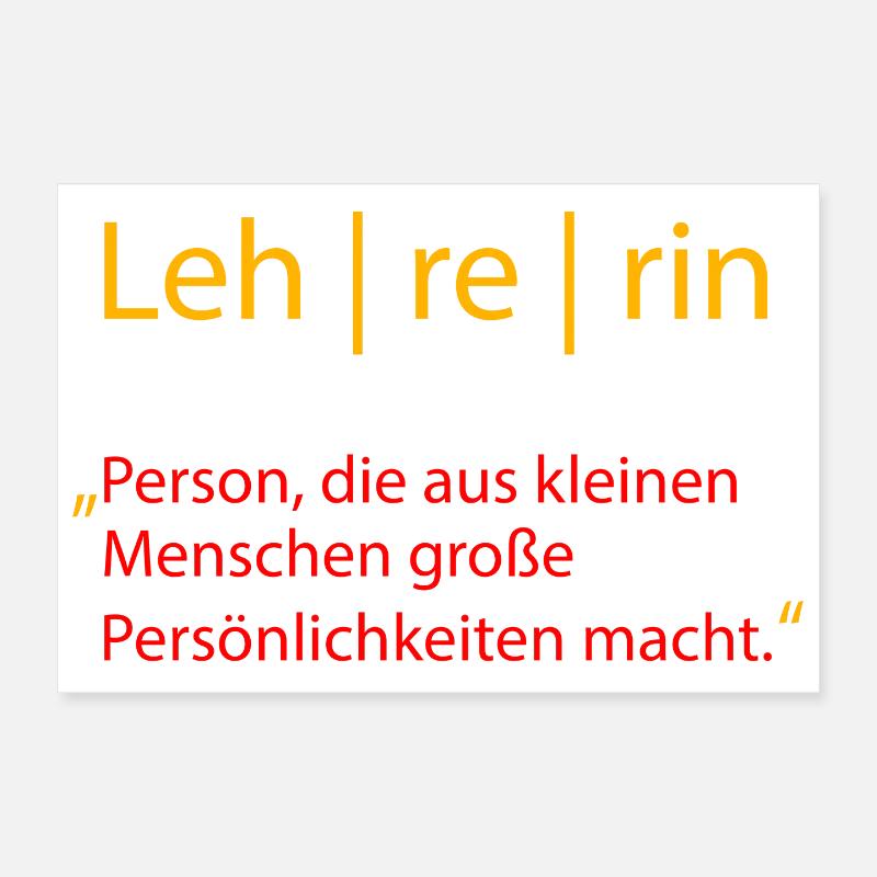 Lehrerin - Poster 30x20 cm - Weiß