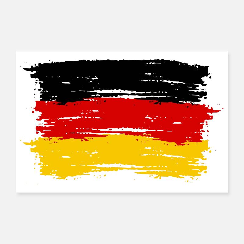 Drapeau rouge jaune Poster 30 x 20 cm