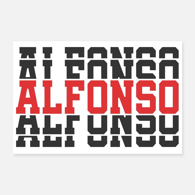 Alfonso T-Shirt T-Shirt Geschenkidee gestapelter Text Poster 30x20 cm