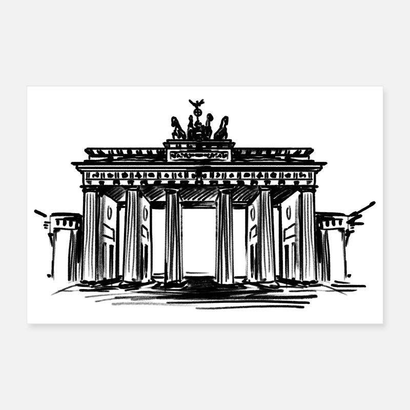 Berlin - Brandenburg Gate Poster 12" x 8" (30x20 cm)